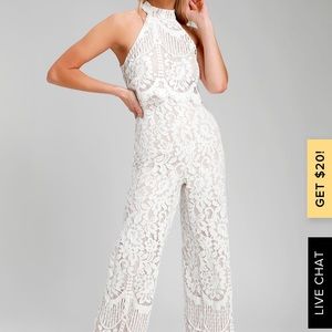 Lulus white lace jumpsuit